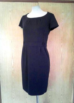 Черное трикотажное платье, xl.