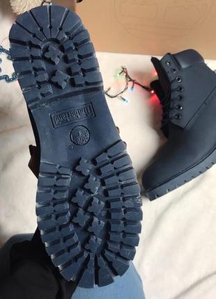 Ботинки  timberland dark blue fur ( зима)3 фото