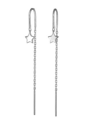 Срібні сережки в позолоті з фіанітами