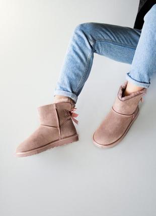 🍒ugg mini bailey bow dusk🍒женские зимние замшевые угги \уги,.2 фото