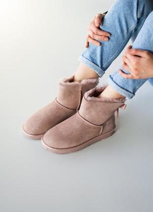 🍒ugg mini bailey bow dusk🍒женские зимние замшевые угги \уги,.4 фото