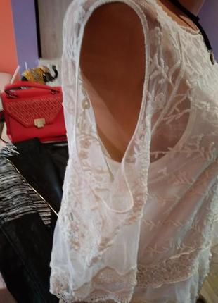 Супер мереживна блузка з майкою в комплекті,нова.4 фото
