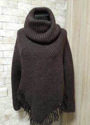Свитер накидка пончо шерсть