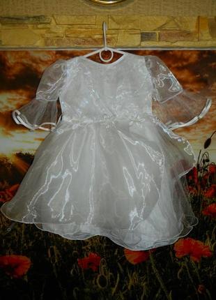 Белое платье невесты детское пышное с фатином нарядная новое.1 фото