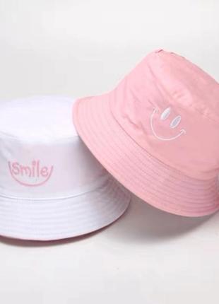 Детские двусторонние панамки smile.