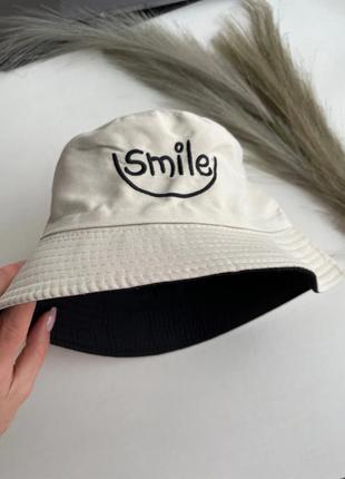 Детские двусторонние панамки smile.