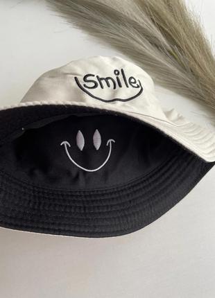 Детские двусторонние панамки smile.