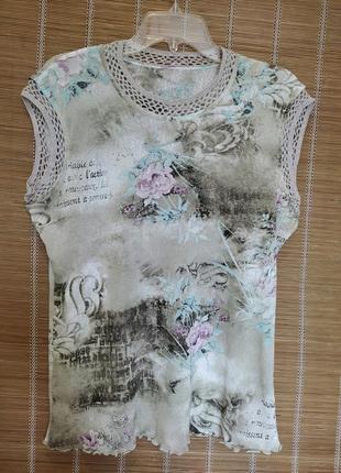 Летняя трикотажная майка в стиле ретро