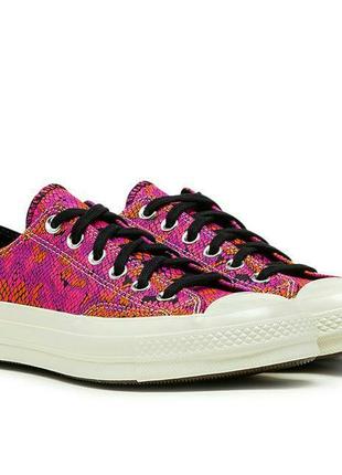 Новые кроссовки, кеды converse pink &amp; purple snake chuck 70 ox