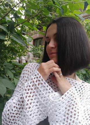 Топ сетка с длинными рукавами вязаный топ сетка топ сетка