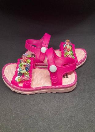 Літні босоніжки на дівчинку малинові р. 24-29