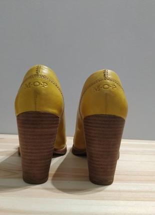 Кожаные туфли marc o'polo оригинал. желтые туфли на каблуке6 фото