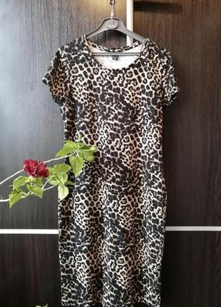 Платье футболка леопард 50-56