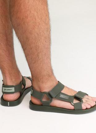 Стильні чоловічі сандалі хакі на двух липучках - чоловіче взуття на літо