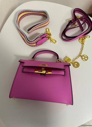 Сумка в стиле hermes kelly mini pink barbie