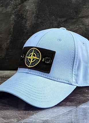 Голубая кепка stone island с патчем унисекс голубая кепка stone island унисекс