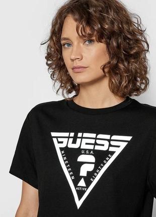 Футболка guess, футболка guess o1ba70 jr06z, черная укороченная футболка guess3 фото