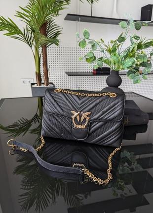 Сумка женская pinko черная стеганая🖤