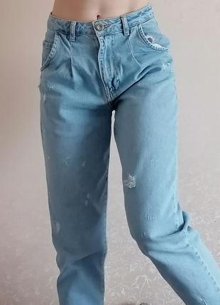 Женские светлые голубые джинсы mom jeans2 фото