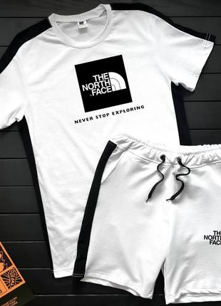 Летний белый спортивный костюм the north face білий літній костюм the north face з лампасами костюм