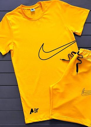 Летний жёлтый спортивный костюм nike літній костюм nike жовтий костюм найк