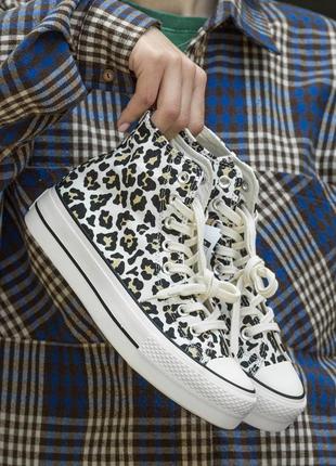 Женские кеди converse chuck taylor all star lift hi leopard 36-37-38-39-40-41