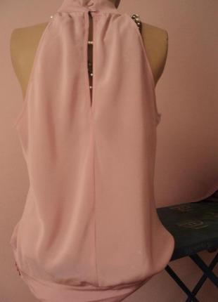 Фирменная шикарная 100% шелковая блуза розового цвета2 фото