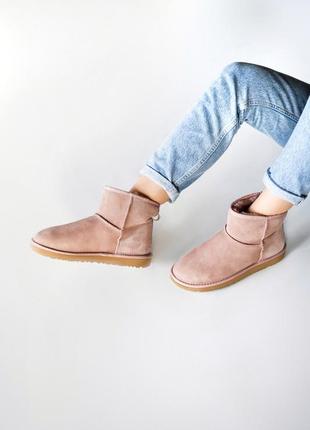 🍒зимові уггі🍒жіночі шкіряні угі, ugg classic mini chocolate.