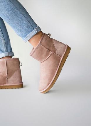 🍒зимові уггі🍒жіночі шкіряні угі, ugg classic mini chocolate.6 фото