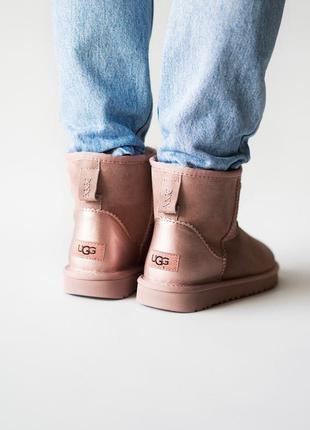 💎женские угги💎ugg mini classic mini dusk, кожаные зимние уги, сапоги зима.2 фото