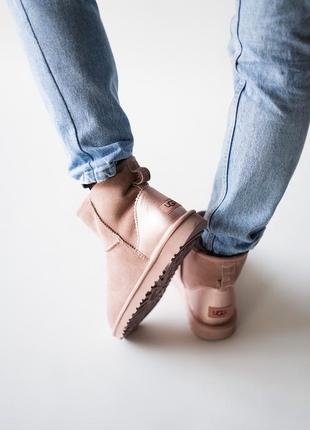 💎женские угги💎ugg mini classic mini dusk, кожаные зимние уги, сапоги зима.4 фото