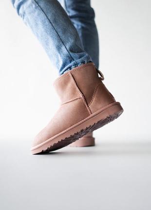 💎женские угги💎ugg mini classic mini dusk, кожаные зимние уги, сапоги зима.5 фото