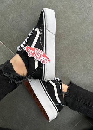 Vans old skool black high platform premium масивні кеди венс олд скул на високій підошві черные массивные кеды на высокой платформе