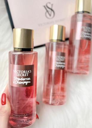 Парфюмированный спрей для тела victoria’s secret secret strawberries &amp; champagne 250 мл