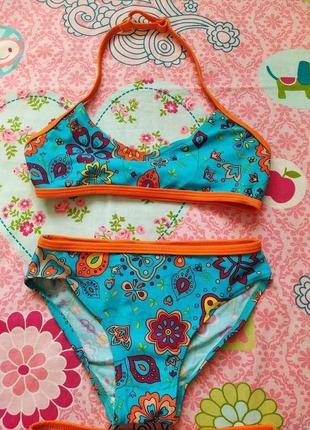 Стильный купальник с юбочкой для девочки 4-6 лет2 фото