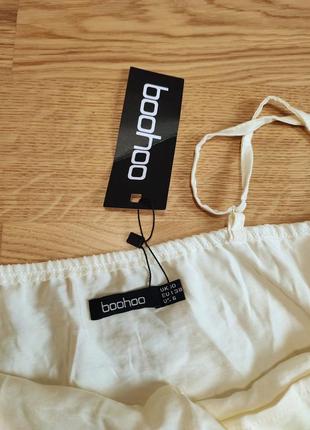 Летнее платье с маленьким разрезом нежно желтого цвета boohoo2 фото