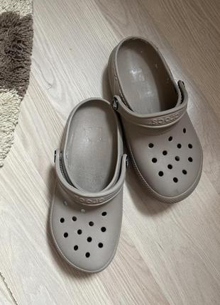 Crocs кроксы оригинал шлепки коричневые m5 w7- 35,36p