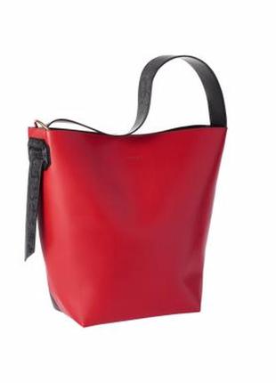 Жіноча, шкіряна, чорно-червона сумка та гаманець, oriflame3 фото