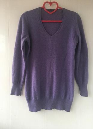 Стильный кашемировый удлиненный свитер джемпер туника натуральный кашемир,