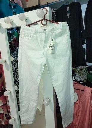 Хлопковые белые джинсы2 фото