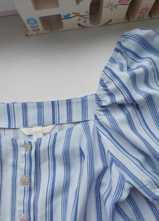 Блузка укорочена з баскою льон віскоза4 фото