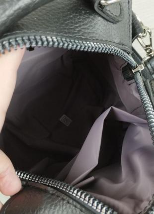 Стильный небольшой рюкзачок - клатч черный6 фото