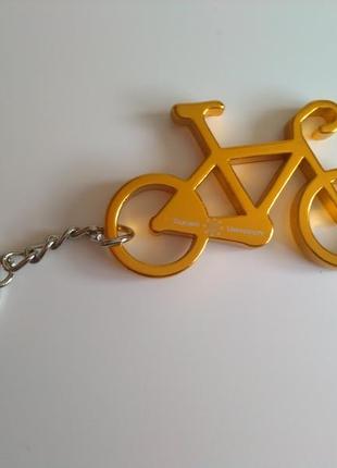 Новий прикольний великий брелок велосипед вело спорт для ключів з відкривачкою для пляшок2 фото