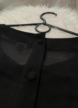 Чорна блуза з комірцем2 фото