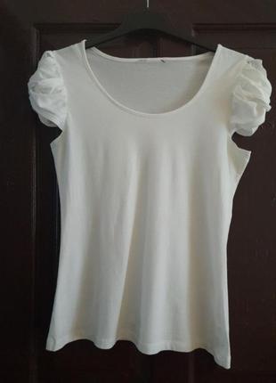 Натуральная футболка женская.#158#.