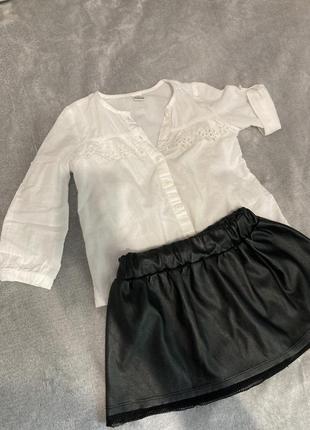 Базова біла блуза і чорна спідниця 300грн1 фото