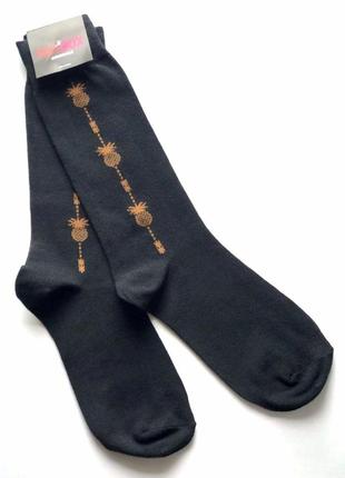 Стильные, актуальные, модные, крутые высокие мужские носки hot sox, ананасы, 40-45