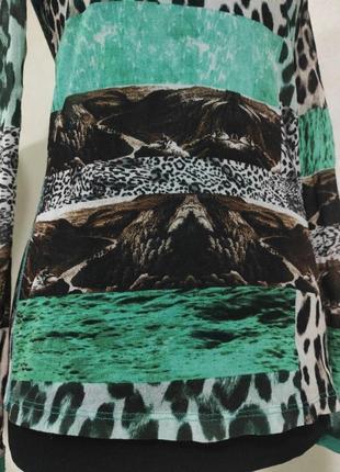 Marc aurel дизайнерская блуза джемпер сетка лепард животный принт в виде marc cain sportalm2 фото