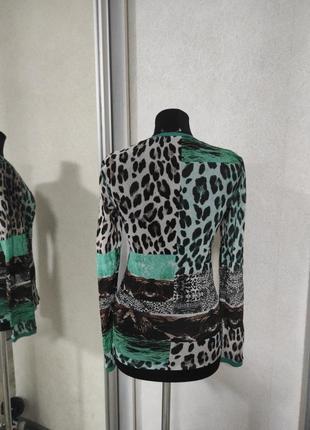 Marc aurel дизайнерская блуза джемпер сетка лепард животный принт в виде marc cain sportalm3 фото