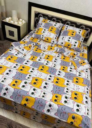 Комплект постельного белья с котиками3 фото